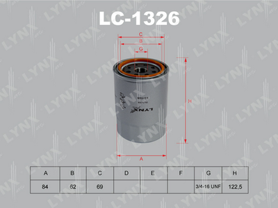 Фильтр масляный LYNXauto LC1326