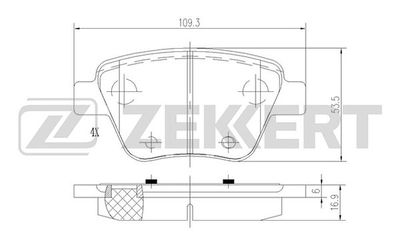 Колодки тормозные дисковые задние Zekkert BS1185