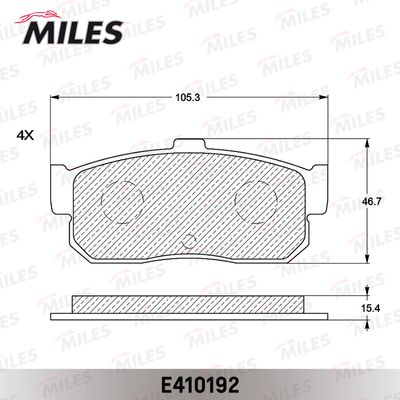 Колодки тормозные задние Miles E410192
