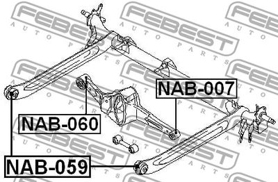 Сайлентблок задней балки FEBEST NAB059
