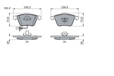 Комплект колодок для дискового тормоза BOSCH 0986494104