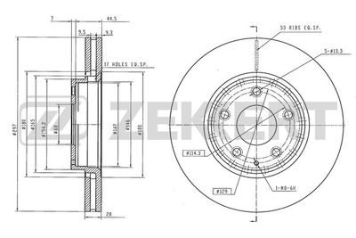 Диск тормозной передний Zekkert BS6455