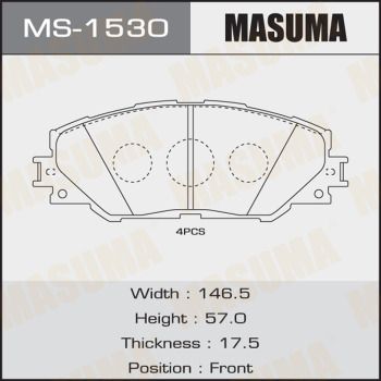 Колодки тормозные дисковые передние Masuma MS1530
