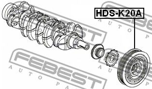 Шкив коленвала FEBEST HDSK20A
