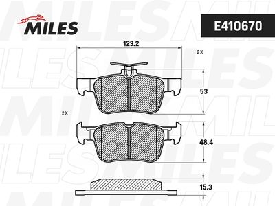 Колодки тормозные задние Miles E410670