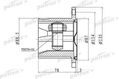 ШРУС внутренний правый PATRON PCV1423
