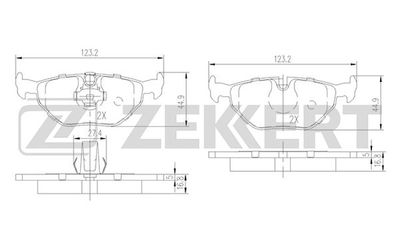 Колодки тормозные дисковые задние Zekkert BS2850