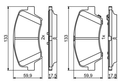Колодки тормозные дисковые BOSCH 0986494712