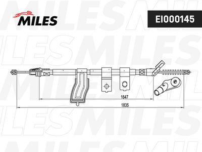 Трос стояночного тормоза правый Miles EI000145