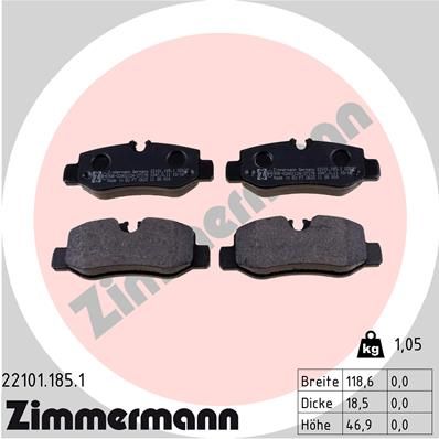 Колодки тормозные дисковые ZIMMERMANN 221011851