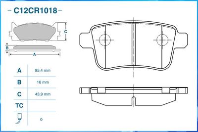 Колодки тормозные задние CWORKS C12CR1018