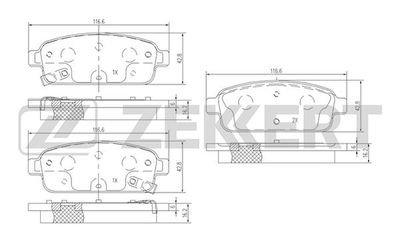 Колодки тормозные дисковые задние Zekkert BS1302