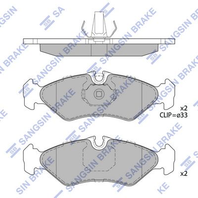 Колодки тормозные задние SANGSIN SP4084