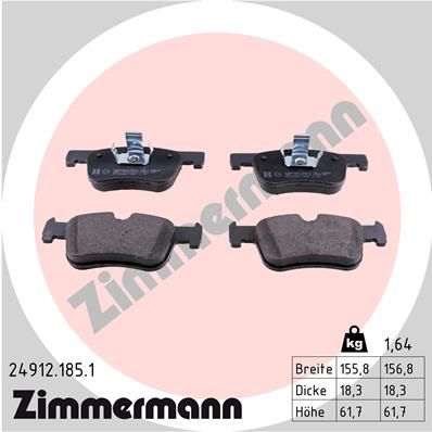 Колодки тормозные передние ZIMMERMANN 249121851