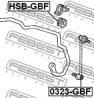 Тяга стабилизатора переднего FEBEST 0323GBF