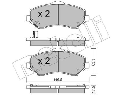 Комплект колодок для дискового тормоза METELLI 2208620