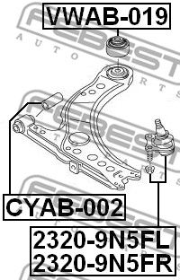 Опора шаровая передняя нижняя правая FEBEST 23209N5FR