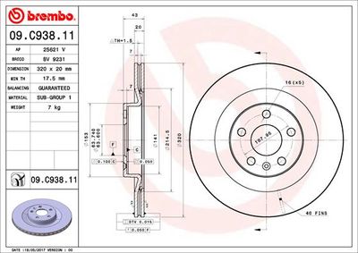 Диск тормозной задний BREMBO 09C93811
