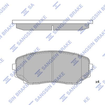 Колодки тормозные передние SANGSIN SP1603