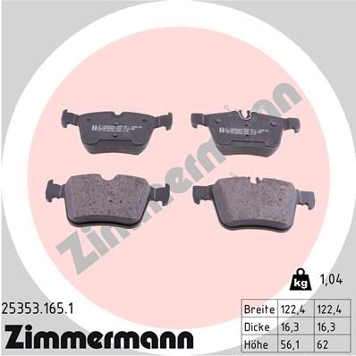 Колодки тормозные дисковые ZIMMERMANN 253531651