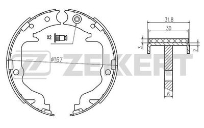 Колодки тормозные барабанные задние Zekkert BK4438