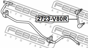 Тяга стабилизатора заднего FEBEST 2723S80R