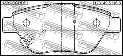 Колодки тормозные передние FEBEST 1801CORDF
