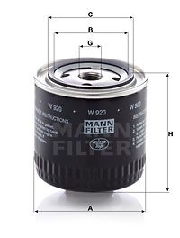 Фильтр масляный MANN-FILTER W920