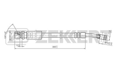 Шланг тормозной передний Zekkert BS9081