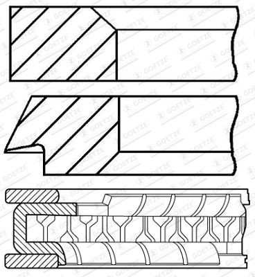 Кольца поршневые комплект Hyundai/Kia 230402B000