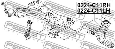 Рычаг передний левый FEBEST 0224C11LH
