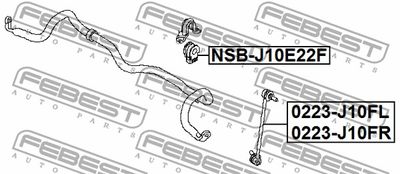 Втулка стабилизатора переднего FEBEST NSBJ10E22F