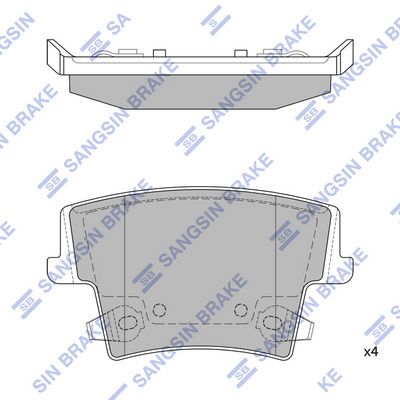 Колодки тормозные задние SANGSIN SP1508
