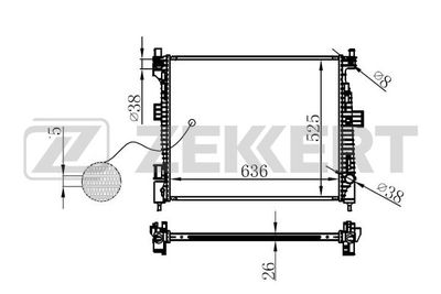 Радиатор охлаждения двигателя Zekkert MK1596