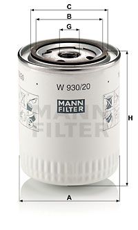 Фильтр масляный MANN-FILTER W93020