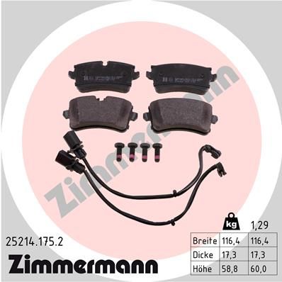 Колодки тормозные дисковые ZIMMERMANN 252141752