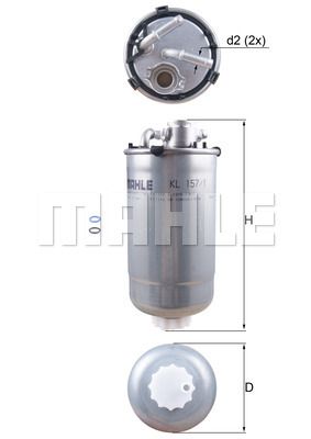 Фильтр топливный MAHLE KL1571D