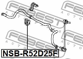 Втулка стабилизатора переднего FEBEST NSBR52D25F