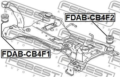 Сайлентблок заднего подрамника FEBEST FDABCB4F2