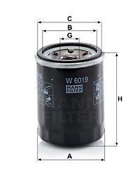 Фильтр масляный MANN-FILTER W6019