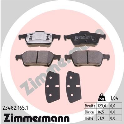 Колодки тормозные задние ZIMMERMANN 234821651