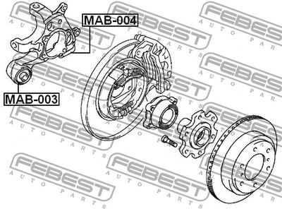 Сайлентблок цапфы задней FEBEST MAB003