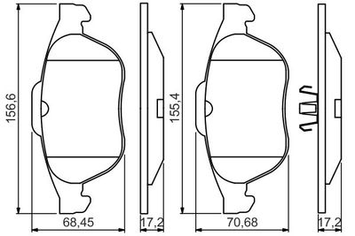 Колодки тормозные дисковые комплект BOSCH 0986495264