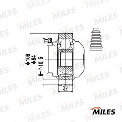 ШРУС внутренний Miles GA10084