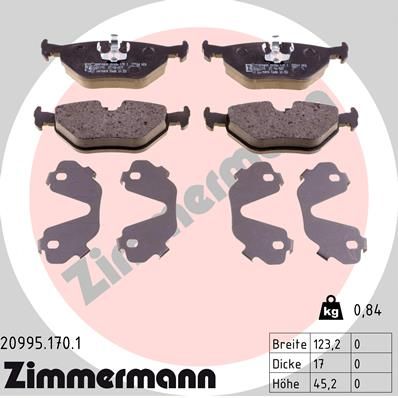 Колодки тормозные задние ZIMMERMANN 209951701