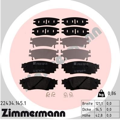 Колодки тормозные дисковые ZIMMERMANN 224341451
