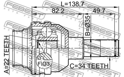 ШРУС внутренний FEBEST 1111T200