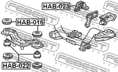 Сайлентблок заднего дифференциала FEBEST HAB022