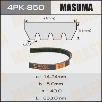 Ремень поликлиновой Masuma 4PK850