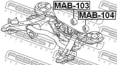Сайлентблок заднего дифференциала FEBEST MAB104